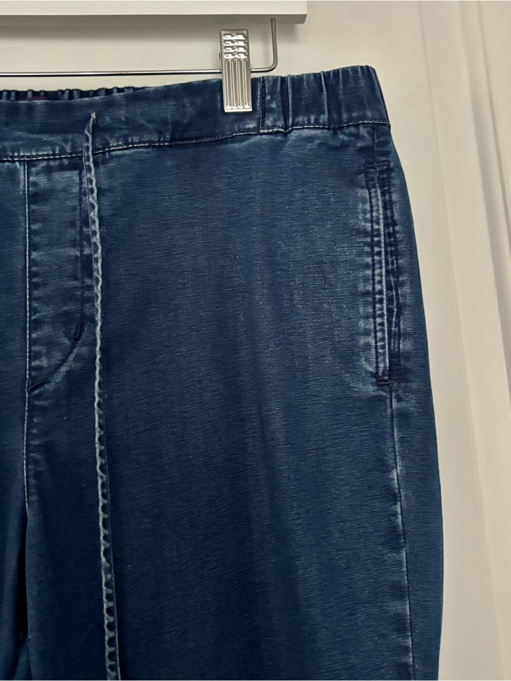 NYDJ pull on wide leg jeans 8 mid rise stretch drawstring lift tuck technology - Picture 4 of 15